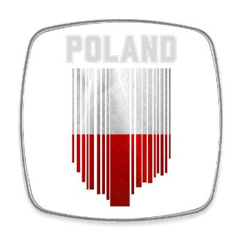 Flagge Polens, Polnischer Stolz - Viereckiger Kühlschrankmagnet - Weiß - Vorne