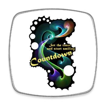 Countdown Smiling timer - Square fridge magnet - white - Front