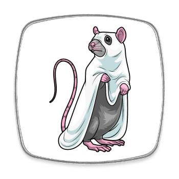 Rat Halloween Ghost - Square fridge magnet - white - Front