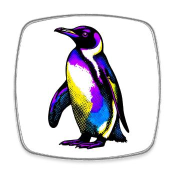 Penguin - Square fridge magnet - white - Front