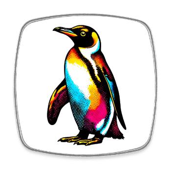 Penguin - Square fridge magnet - white - Front