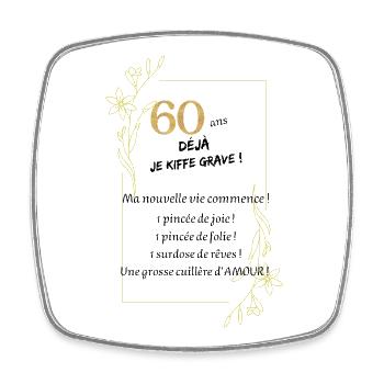 60 ans déjà ! - Magnet carré - blanc - Devant