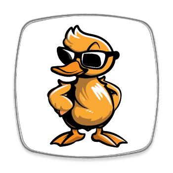 Ente Cool Comic - Viereckiger Kühlschrankmagnet - Weiß - Vorne