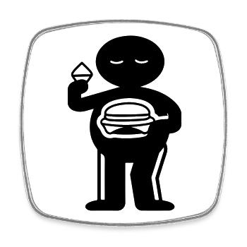 Eating burgers - Square fridge magnet - white - Front