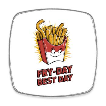 Fry-Day, Best Day - Square fridge magnet - white - Front