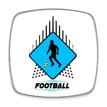 Football - Magnet carré - blanc - Devant