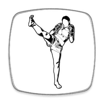 Weiblicher Kickboxer - Viereckiger Kühlschrankmagnet - Weiß - Vorne