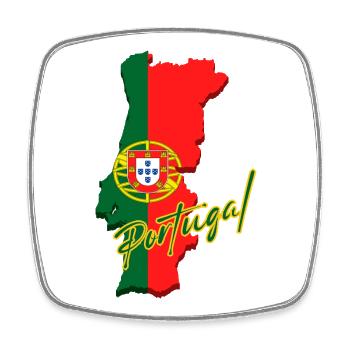 Drapeau du Portugal, fierté portugaise - Magnet carré - blanc - Devant