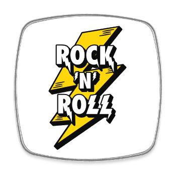 Elektrisierendes Rock'n'Roll-Lightning-Design - Viereckiger Kühlschrankmagnet - Weiß - Vorne