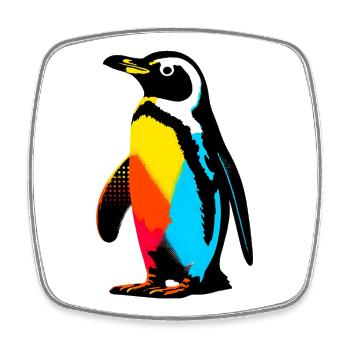 Pingouin - Magnet carré - blanc - Devant