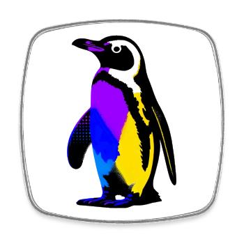Pingouin - Magnet carré - blanc - Devant