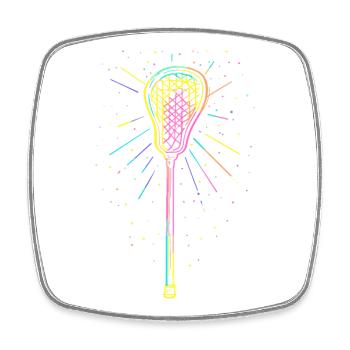 Lacrosse sticks - Square fridge magnet - white - Front