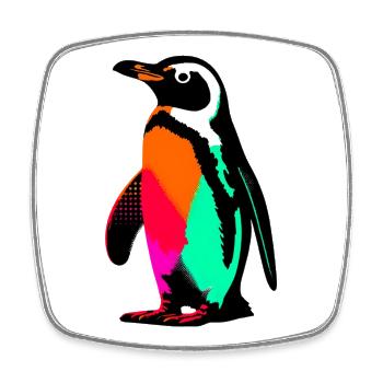 Pingouin - Magnet carré - blanc - Devant