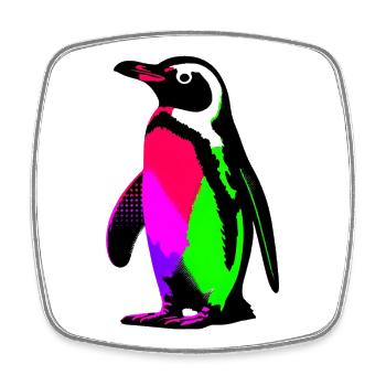 Pingouin - Magnet carré - blanc - Devant