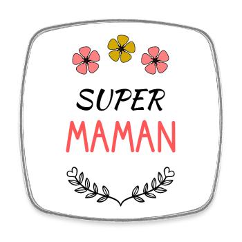 MAMAN. FÊTE DES MÈRES. BONNE FÊTE MAMAN. FÊTE - Magnet carré - blanc - Devant