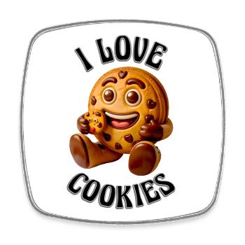 I LOVE COOKIES - Viereckiger Kühlschrankmagnet - Weiß - Vorne