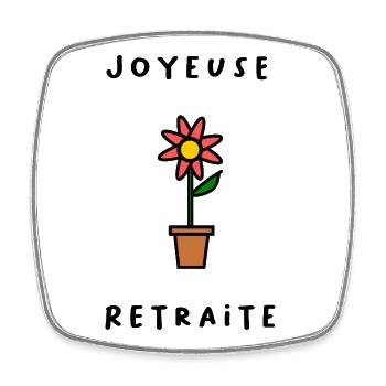 RUHESTAND. RUHESTAND. PENSIONIERT. RUHESTAND - Viereckiger Kühlschrankmagnet - Weiß - Vorne