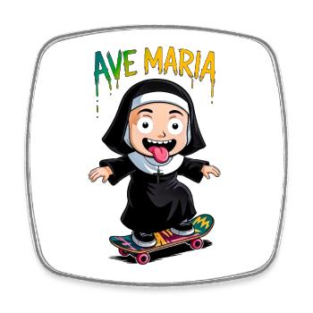 Hail Mary - Square fridge magnet - white - Front