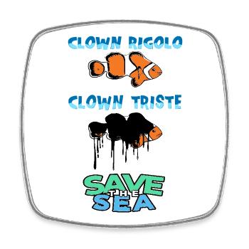 Save the sea - Square fridge magnet - white - Front