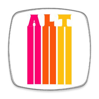 Chor - Alt Stimme Retro Streifen - Viereckiger Kühlschrankmagnet - Weiß - Vorne