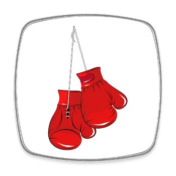 Red Boxing Gloves - Symbol of Strength & Fighting Spirit - Square fridge magnet - white - Front
