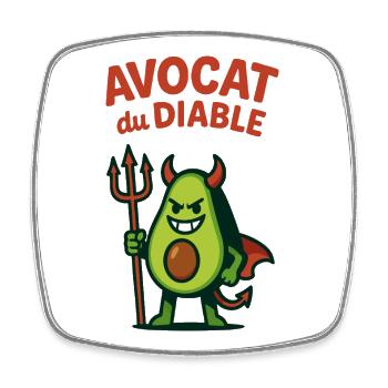 Avocat du diable - Magnet carré - blanc - Devant