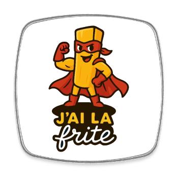 J'ai la frite - Magnet carré - blanc - Devant