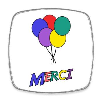 MERCI. MAÎTRESSE. MAÎTRE. MERCI MAÎTRESSE - Magnet carré - blanc - Devant