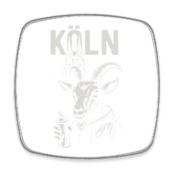 Kölner Streetstyle Ziege - Viereckiger Kühlschrankmagnet - Weiß - Vorne