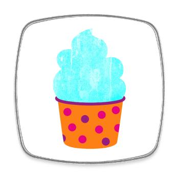 Cream Cream Cup Dots Muffin Dots Sweet - Square fridge magnet - white - Front