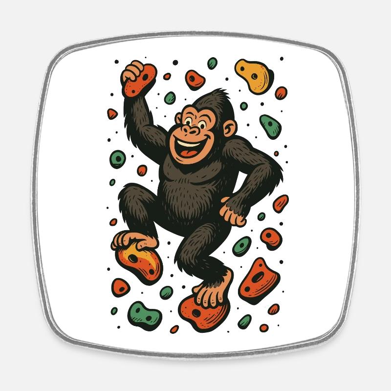 Bloc Gorille Singe Escalade Cadeau Rétro - Magnet carré - blanc