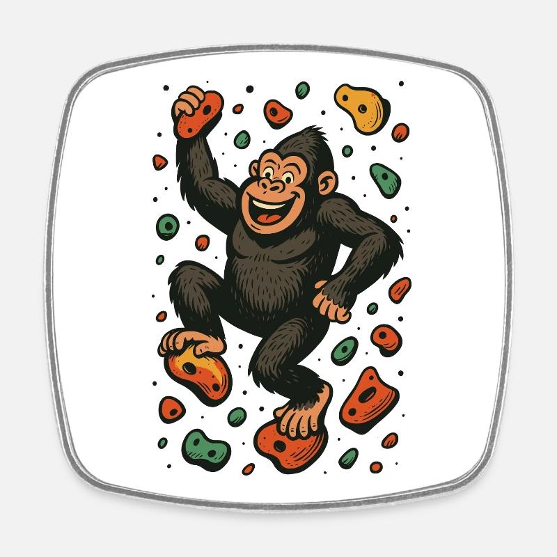 Bloc Gorille Singe Escalade Cadeau Rétro - Magnet carré - blanc