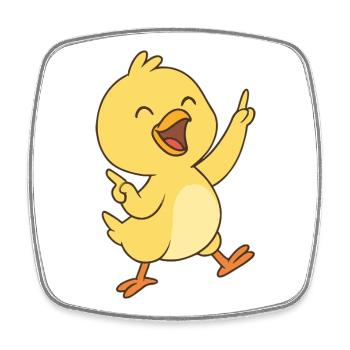 Happy Küken Dance - Viereckiger Kühlschrankmagnet - Weiß - Vorne