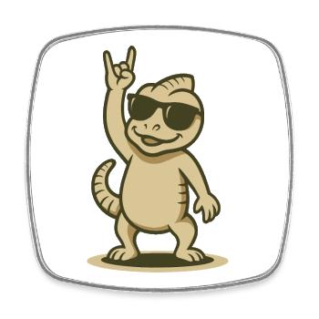 Rock on, Chamäleon! - Viereckiger Kühlschrankmagnet - Weiß - Vorne