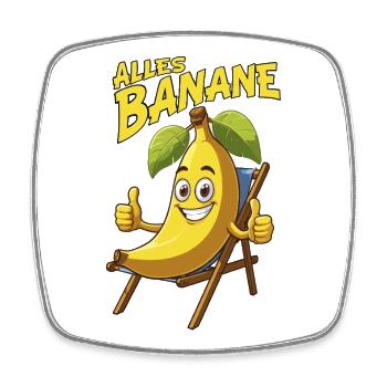 alles Banane lustige Sprüche Comicstyle chillen - Viereckiger Kühlschrankmagnet - Weiß - Vorne