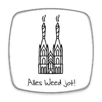 Alles Weed jot - Viereckiger Kühlschrankmagnet - Weiß - Vorne