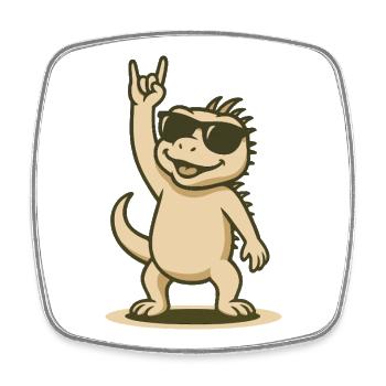 Rock'n'Reptile Baby - Square fridge magnet - white - Front