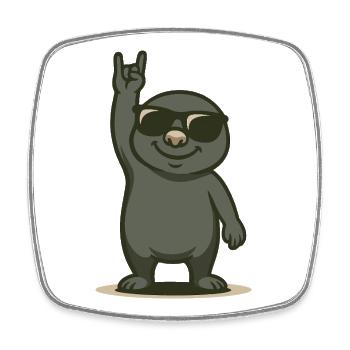 Metal Mole Baby – Cool et bruyant - Magnet carré - blanc - Devant
