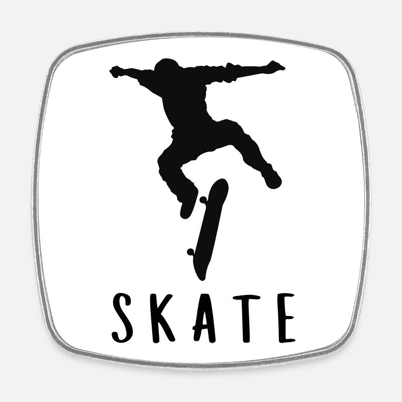 Skater - Square fridge magnet - white