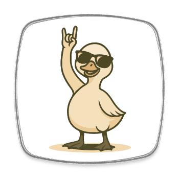 Cool rocker swan chick - Square fridge magnet - white - Front