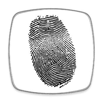 Fingerprint - Square fridge magnet - white - Front
