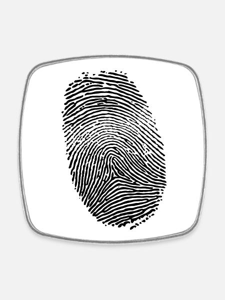 Empreinte digitale - Magnet carré - blanc