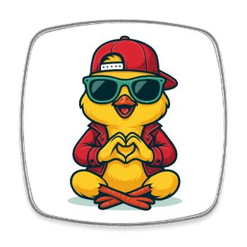 Chill Heart Chick - Square fridge magnet - white - Front