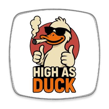 High as Duck - THC Ente - Viereckiger Kühlschrankmagnet - Weiß - Vorne