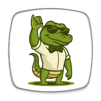 Salière Crocodile - Magnet carré - blanc - Devant