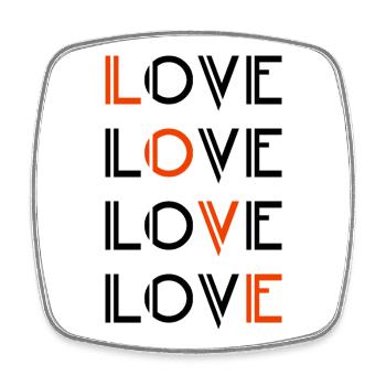 Love / Liebe - Square fridge magnet - white - Front
