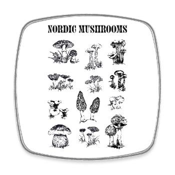 NORDIC MUSHROOMS - Square fridge magnet - white - Front