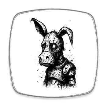 Sad donkey - Square fridge magnet - white - Front