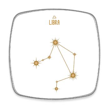 Waage Sternzeichen Sternkonstellation Goldene Töne - Viereckiger Kühlschrankmagnet - Weiß - Vorne