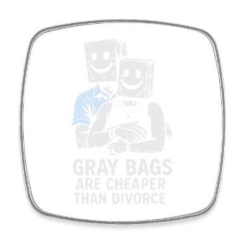 Humorvolles graues Taschenpaar Sweatshirt Design - Viereckiger Kühlschrankmagnet - Weiß - Vorne